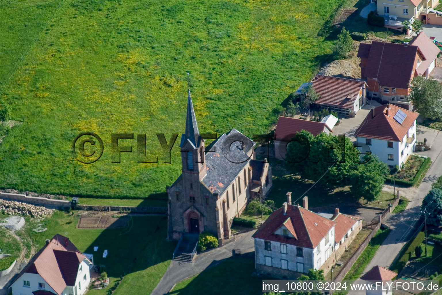 Church building in the village of in Cleebourg in Grand Est, France