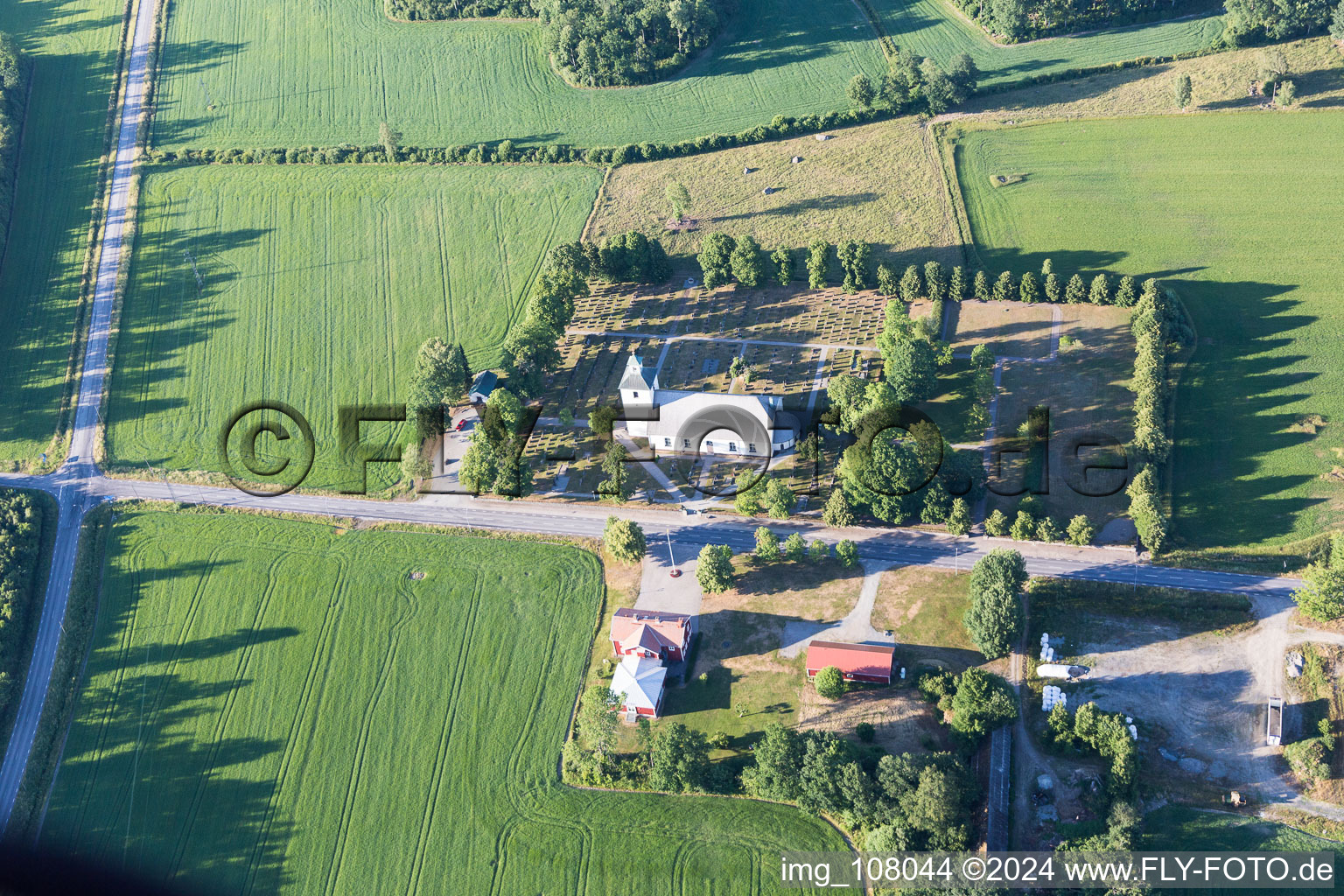 Oblique view of Skatelöv in the state Kronoberg, Sweden