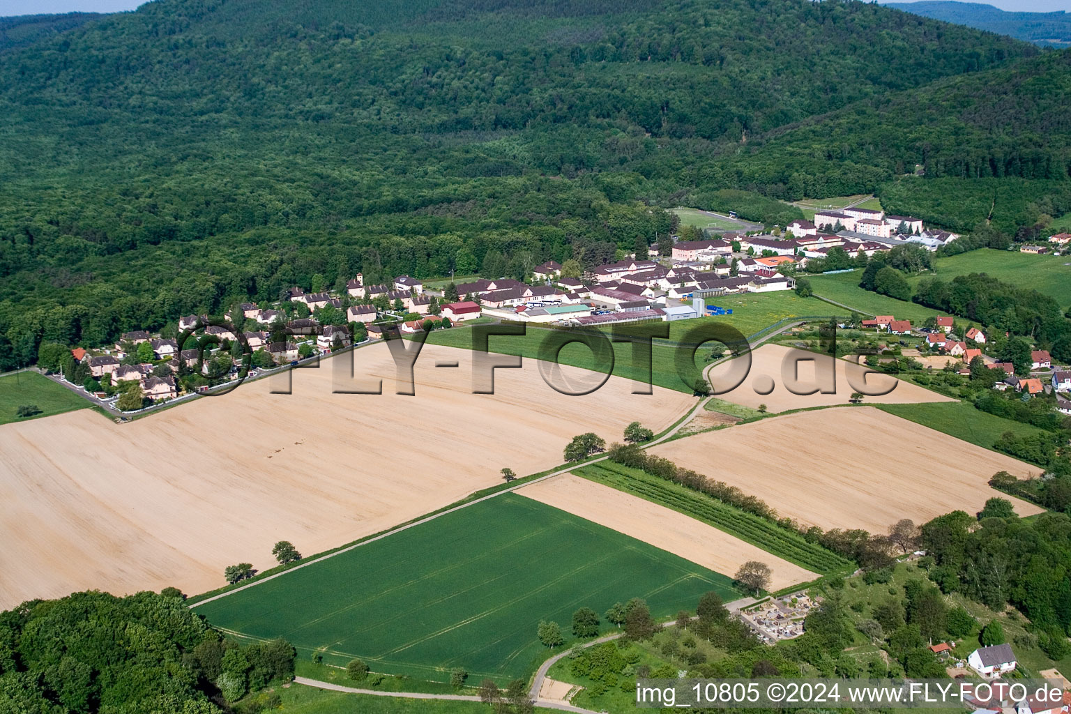 Aerial photograpy of Birlenbach in Drachenbronn-Birlenbach in the state Bas-Rhin, France