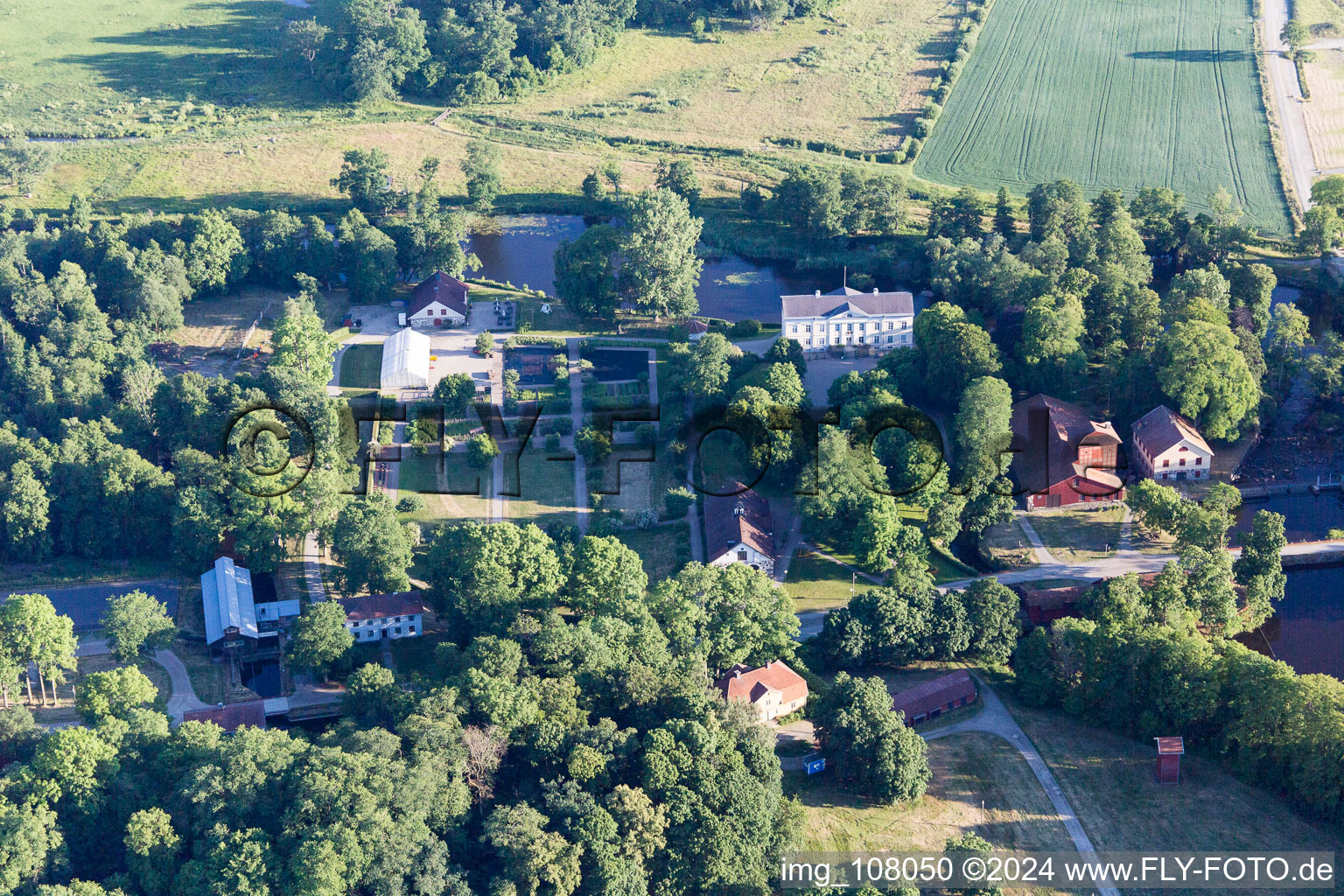 Aerial photograpy of Odensjö in the state Kronoberg, Sweden