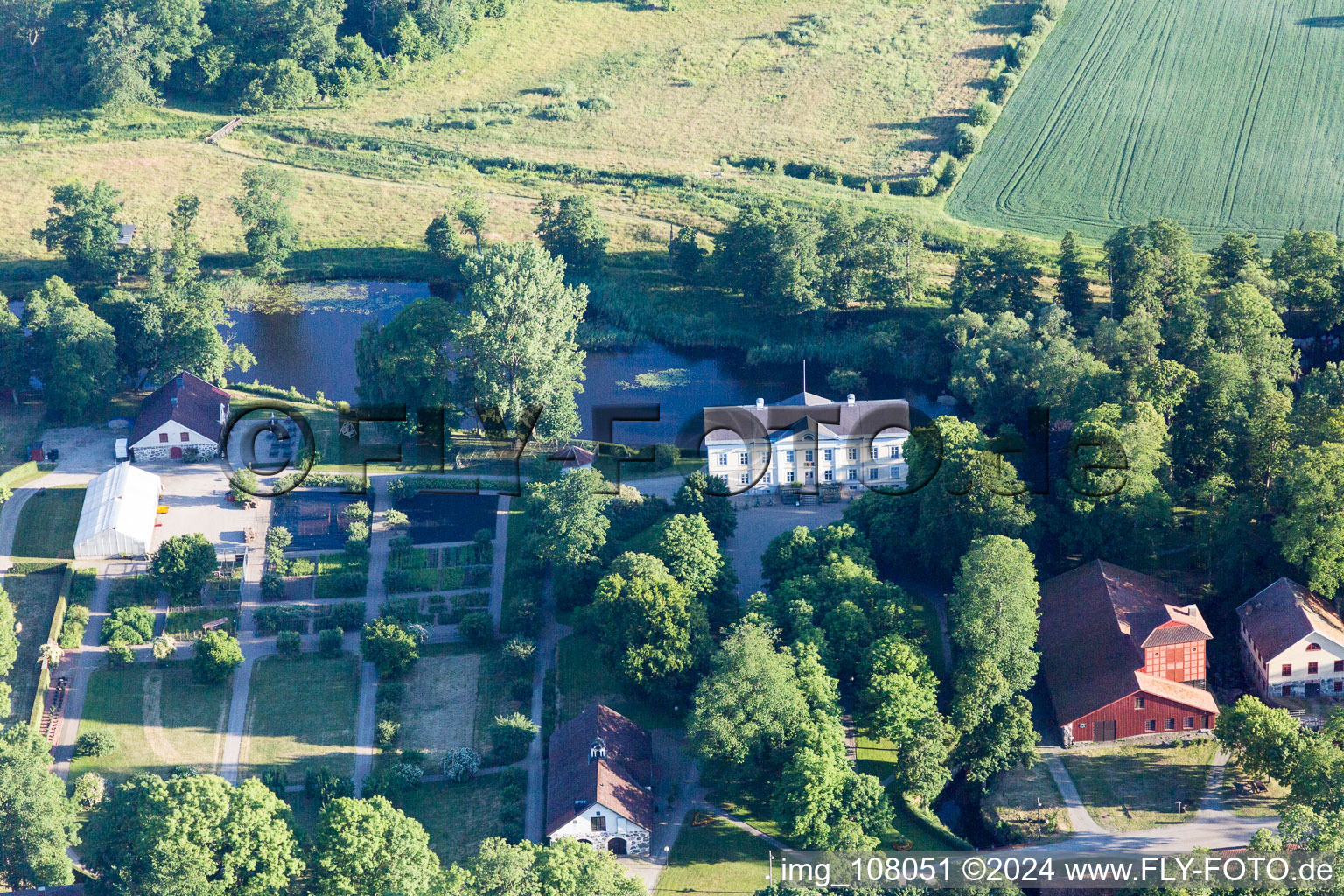 Oblique view of Odensjö in the state Kronoberg, Sweden