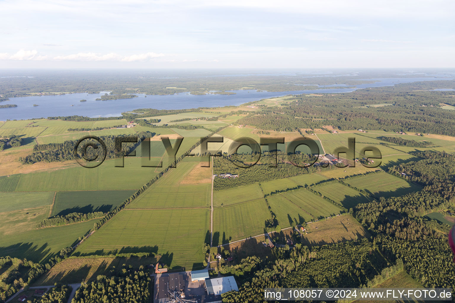 Aerial view of Grimslöv in the state Kronobergs län, Sweden