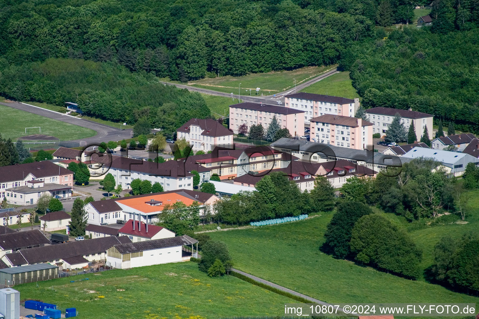 Aerial view of Drachenbronn-Birlenbach in the state Bas-Rhin, France