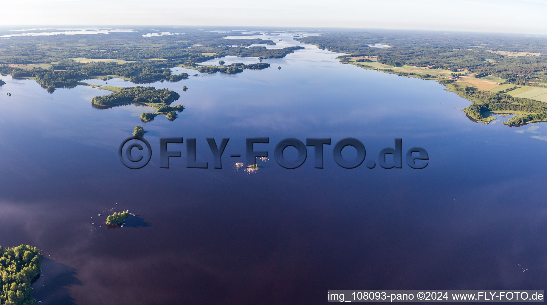 Aerial view of Skäggalösa in the state Kronoberg, Sweden