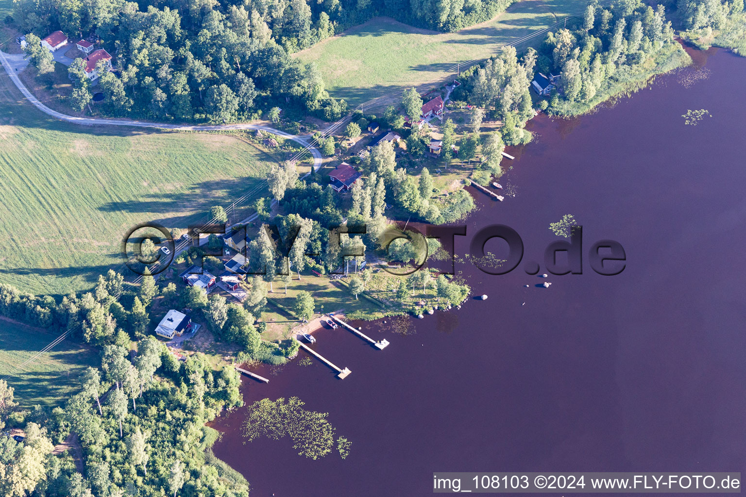 Aerial photograpy of Blädingenäs in the state Kronoberg, Sweden