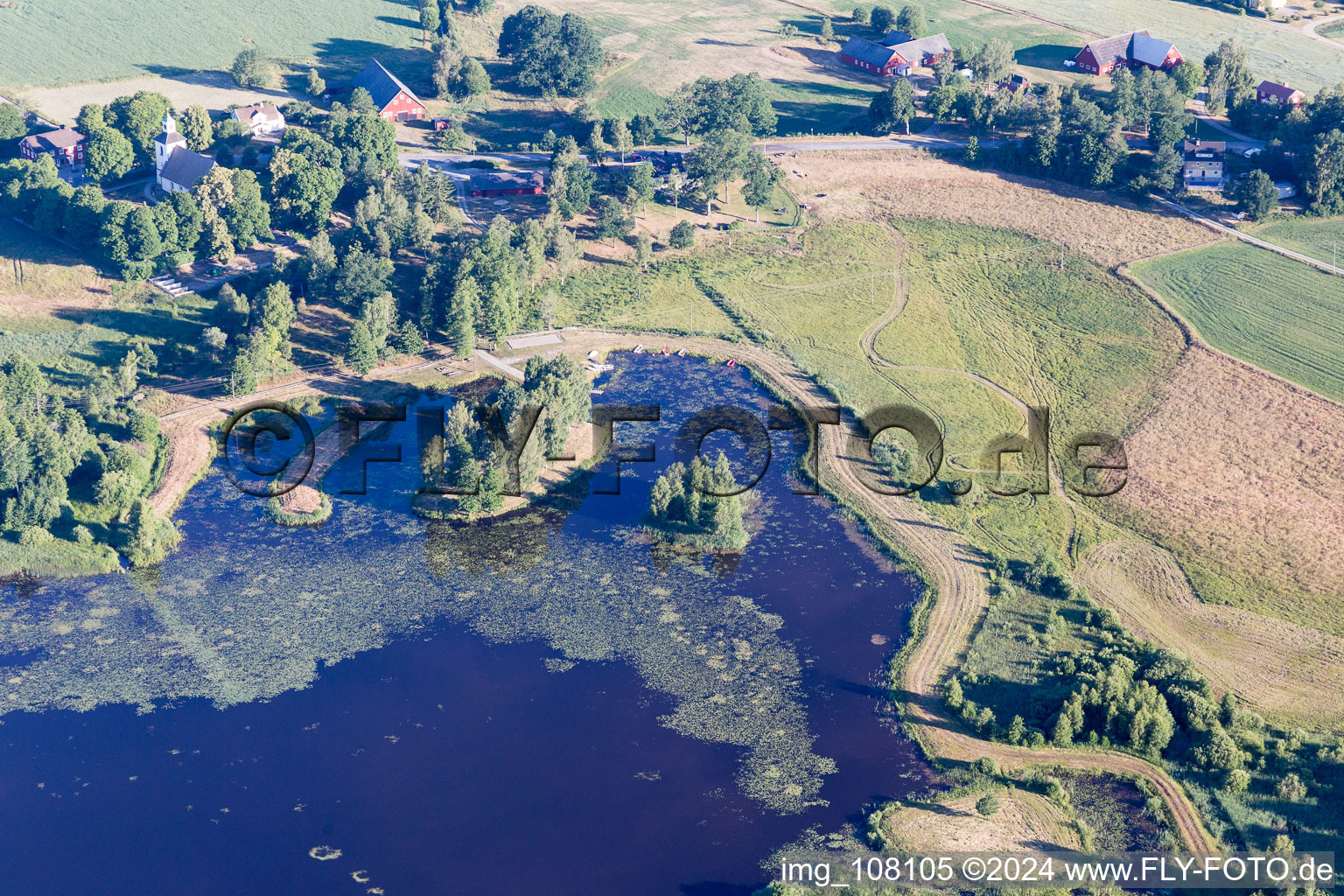 Blädingenäs in the state Kronoberg, Sweden from above