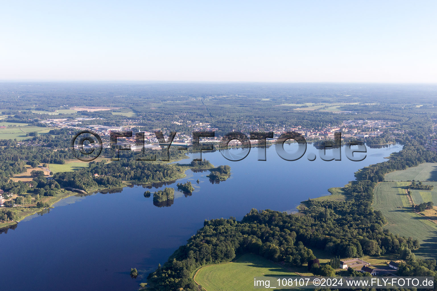 Aerial view of Benestad in the state Kronoberg, Sweden