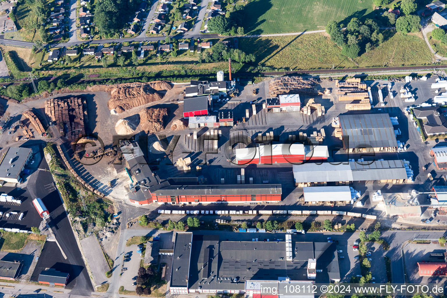 Building and production halls on the premises of Saegewerks of Vida AB in Alvesta in Kronobergs laen, Sweden