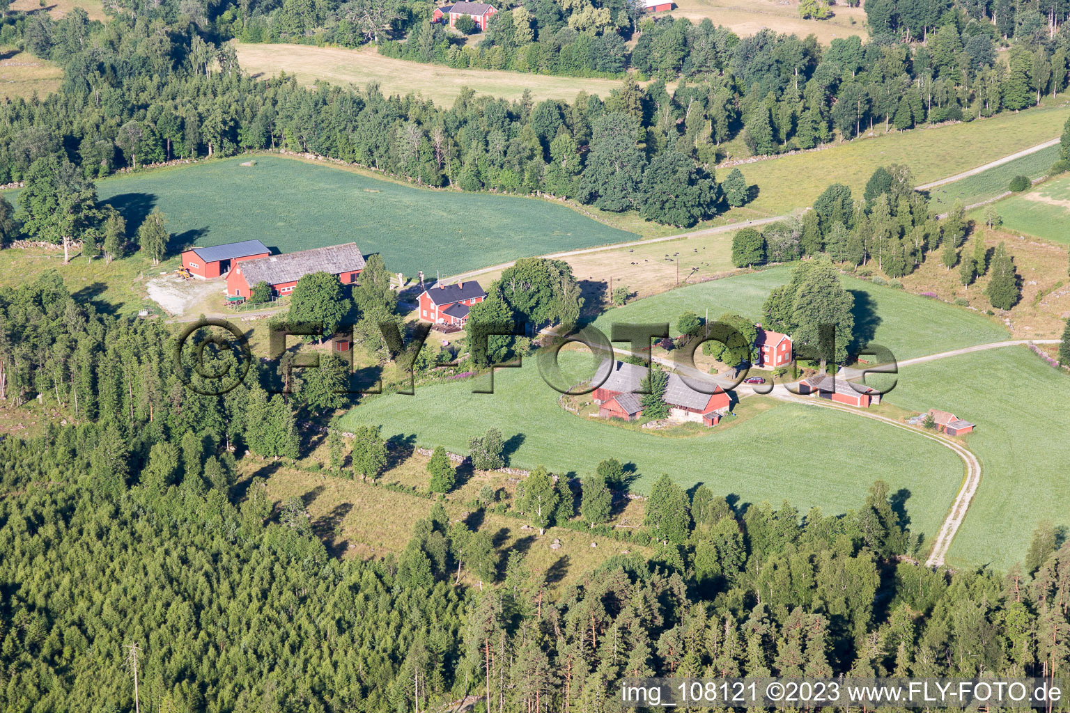 Aerial photograpy of Norra Arnön in the state Kronoberg, Sweden