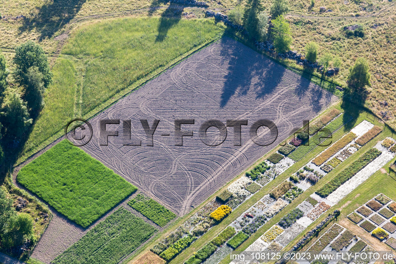 Aerial photograpy of Opparyd in the state Kronoberg, Sweden