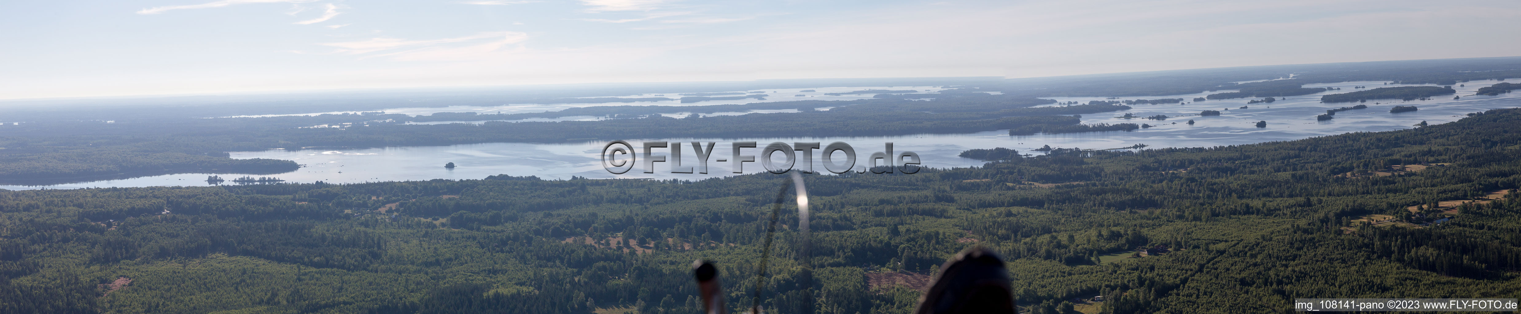 Panorama in Flogmyran in the state Kronoberg, Sweden