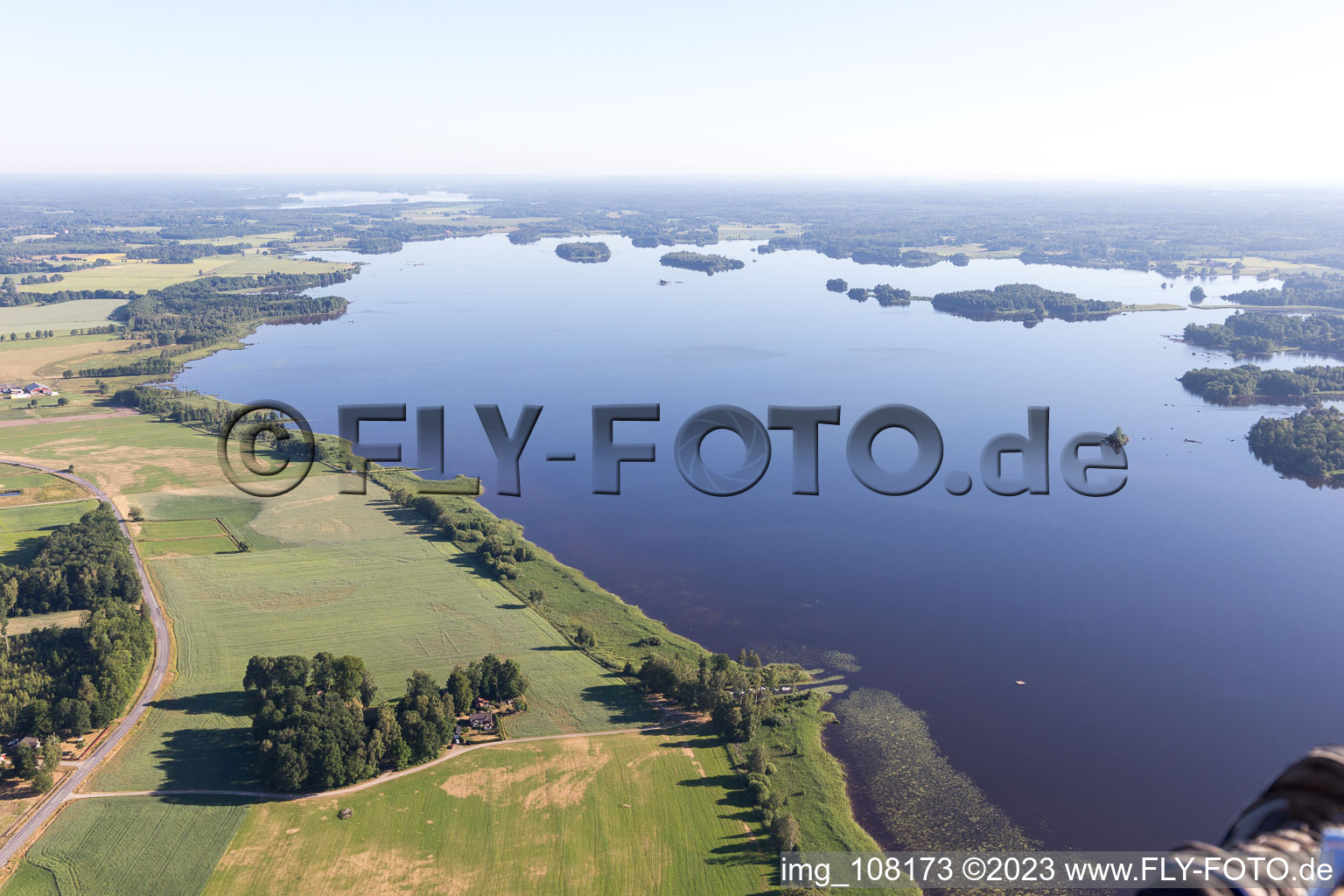 Torne in the state Kronoberg, Sweden seen from a drone