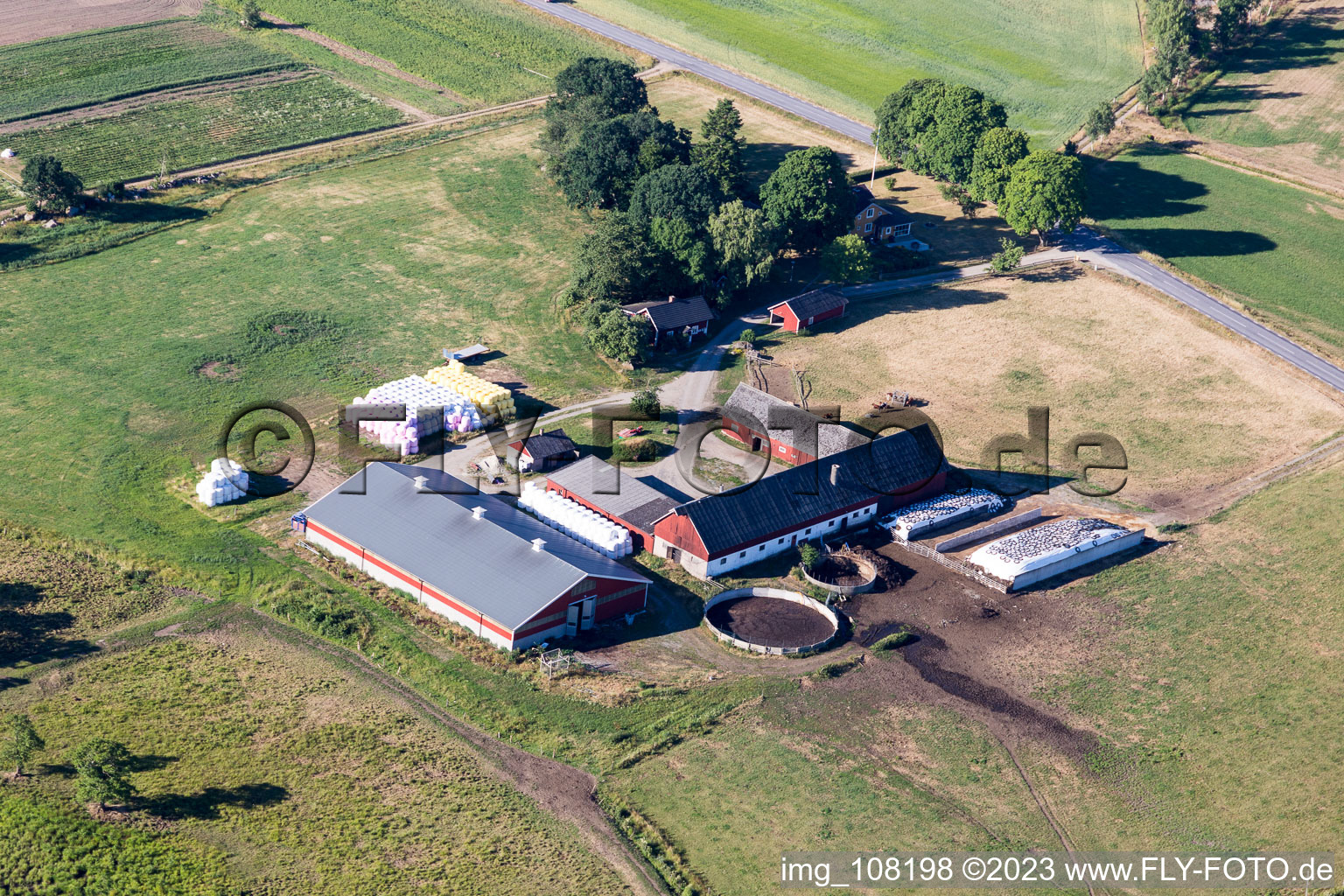 Bird's eye view of Hunna in the state Kronoberg, Sweden