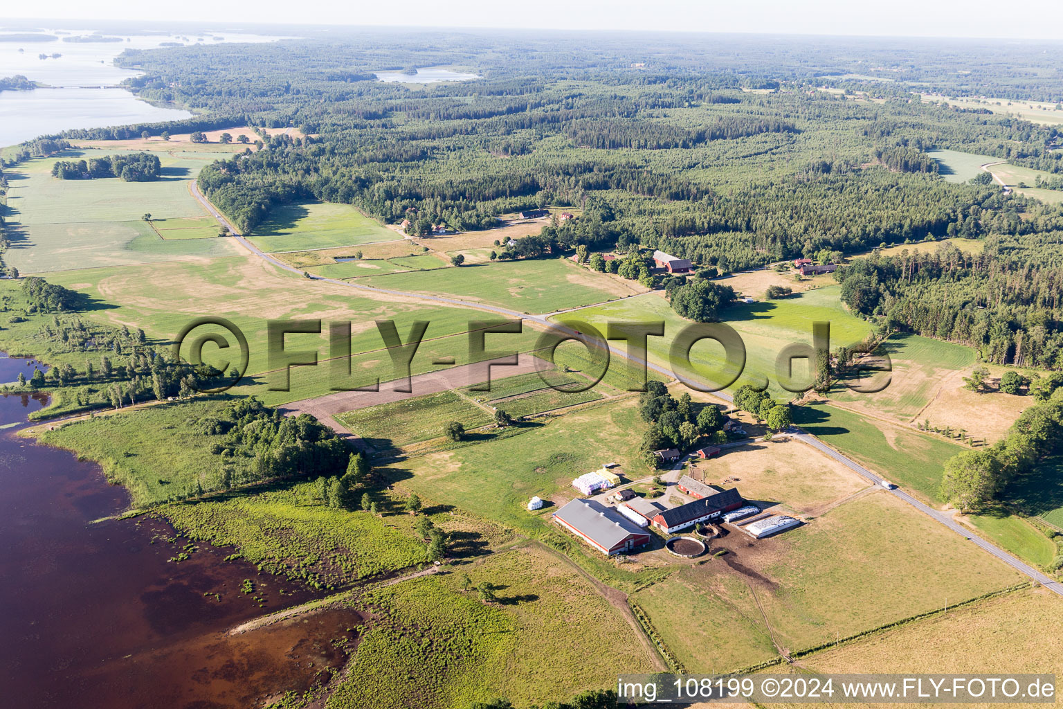 Hunna in the state Kronoberg, Sweden viewn from the air