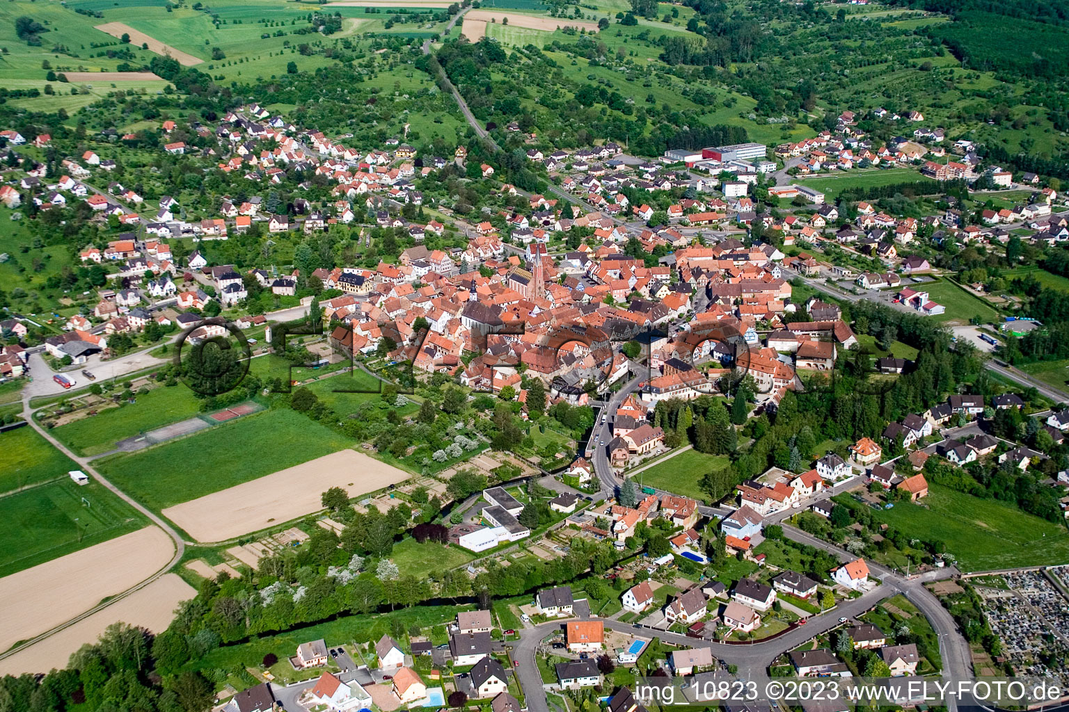 Wœrth in the state Bas-Rhin, France out of the air