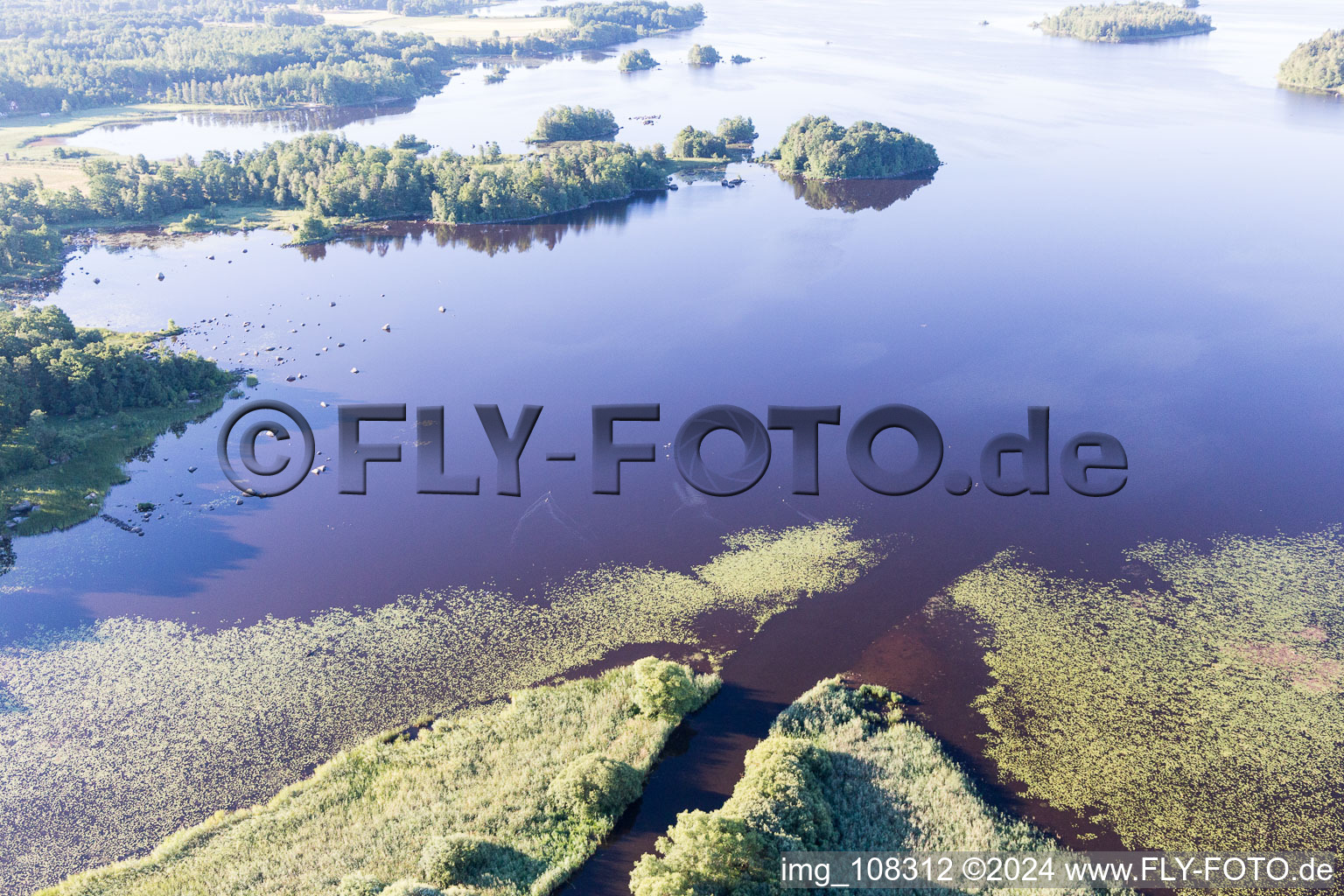 Odensjö in the state Kronoberg, Sweden from the plane