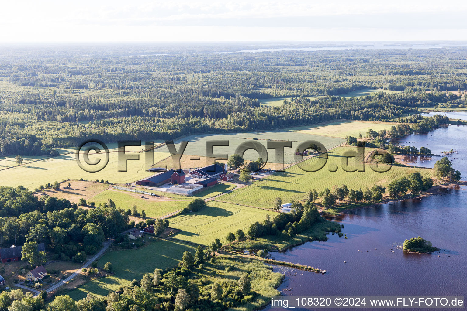 Skäggalösa in the state Kronoberg, Sweden from a drone