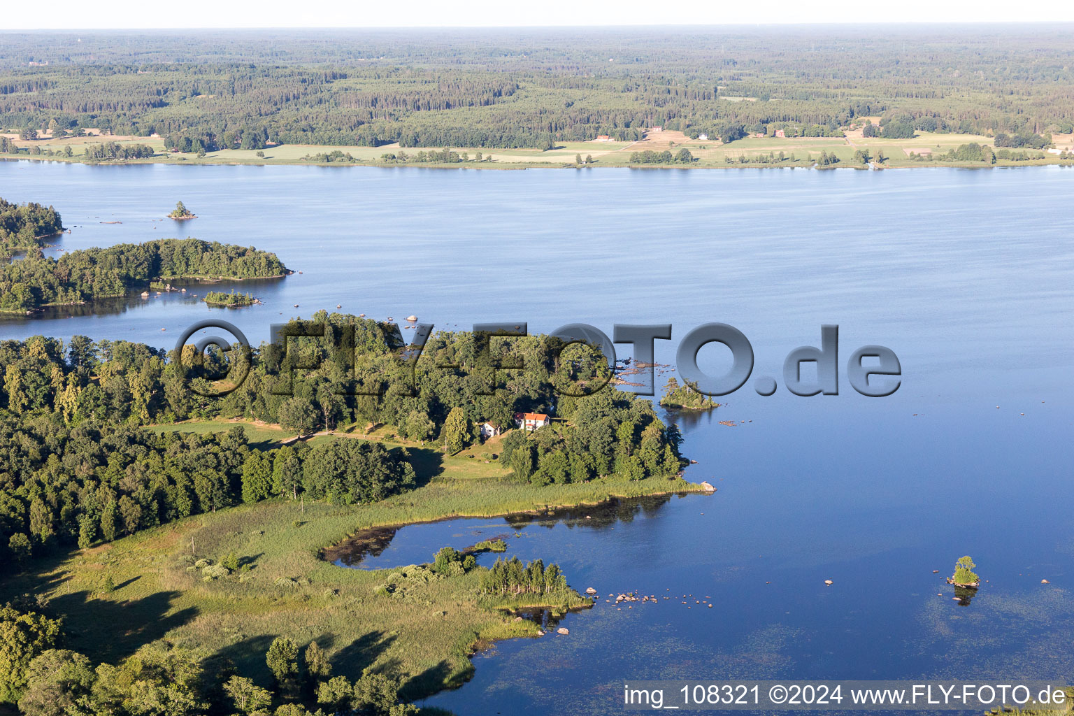 Skäggalösa in the state Kronoberg, Sweden seen from a drone