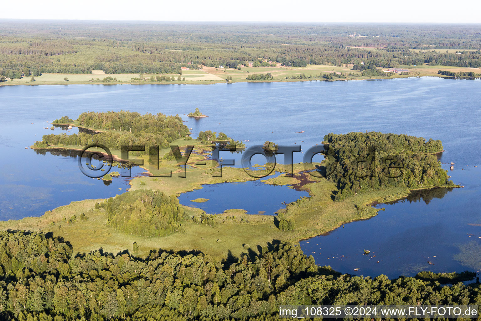 Aerial view of Hårestorp in the state Kronoberg, Sweden