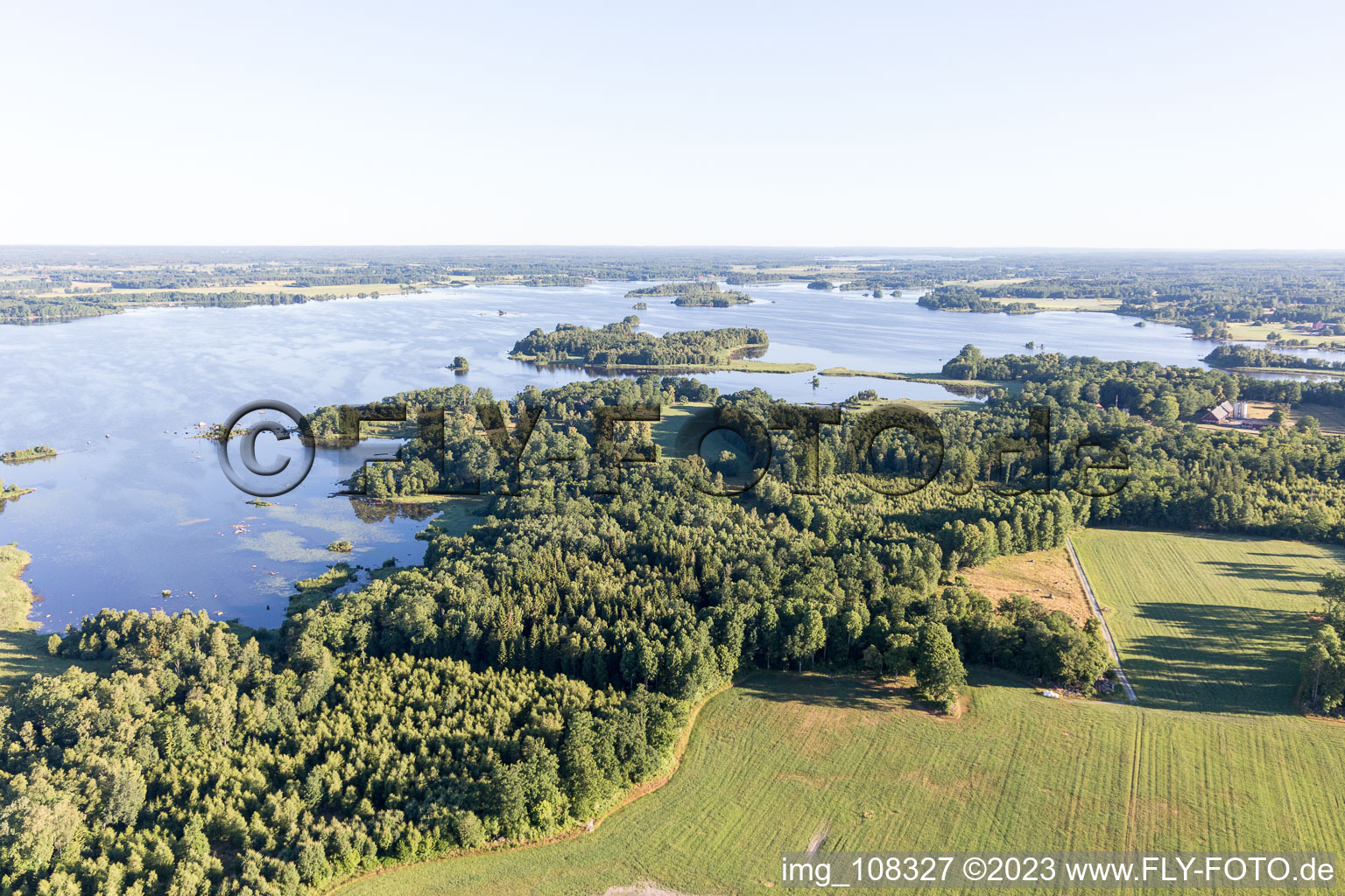 Aerial view of Vrankunge in the state Kronoberg, Sweden