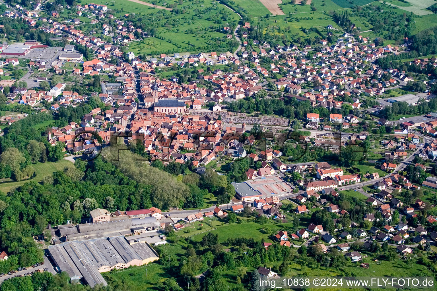 Reichshoffen in the state Bas-Rhin, France out of the air