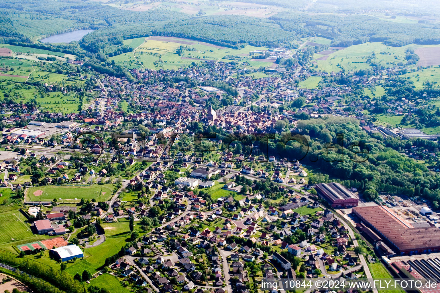 Reichshoffen in the state Bas-Rhin, France from the plane