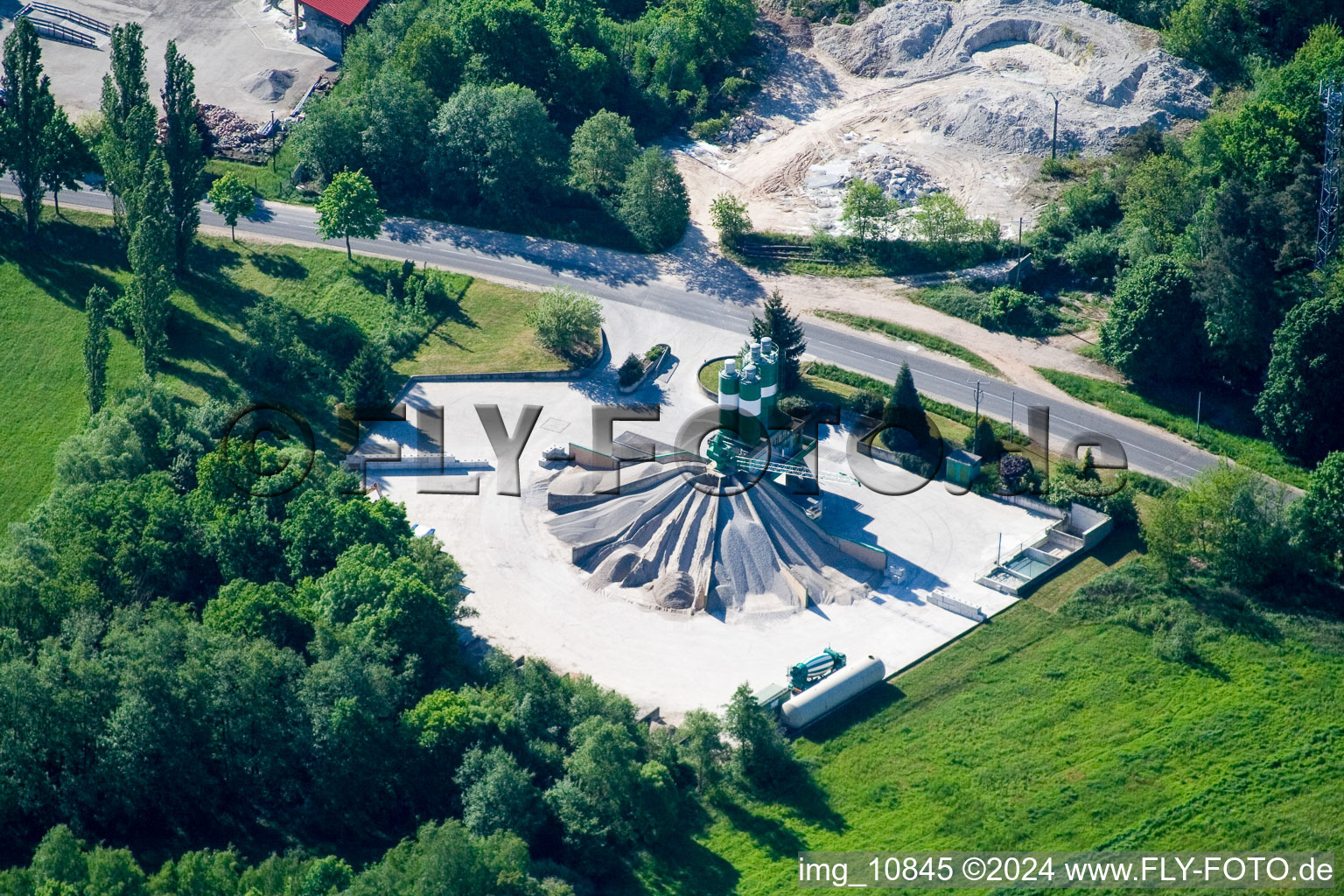 Gumbrechtshoffen in the state Bas-Rhin, France from the drone perspective