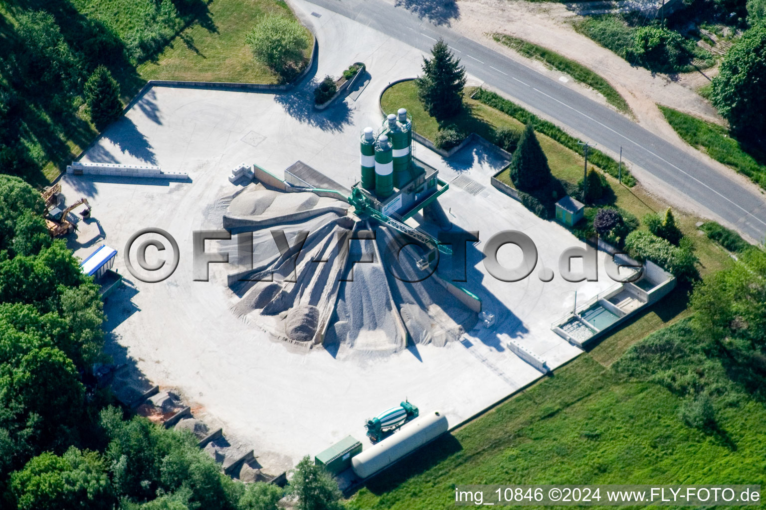 Gumbrechtshoffen in the state Bas-Rhin, France from a drone