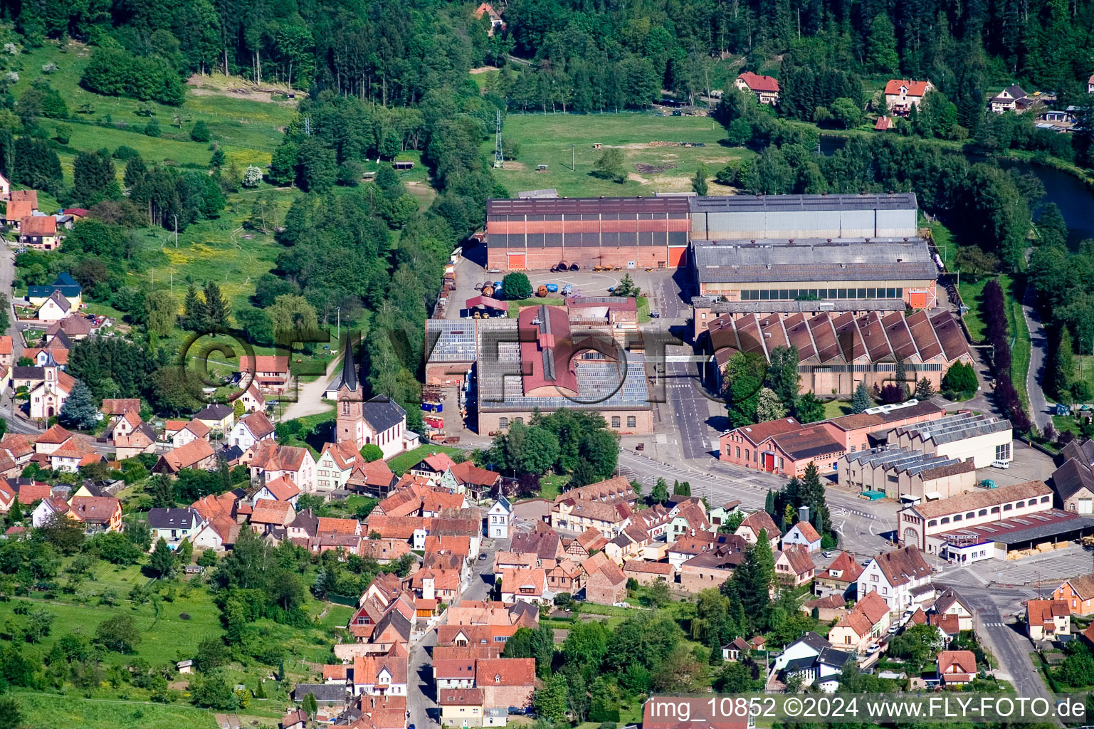 Drone recording of Zinswiller in the state Bas-Rhin, France