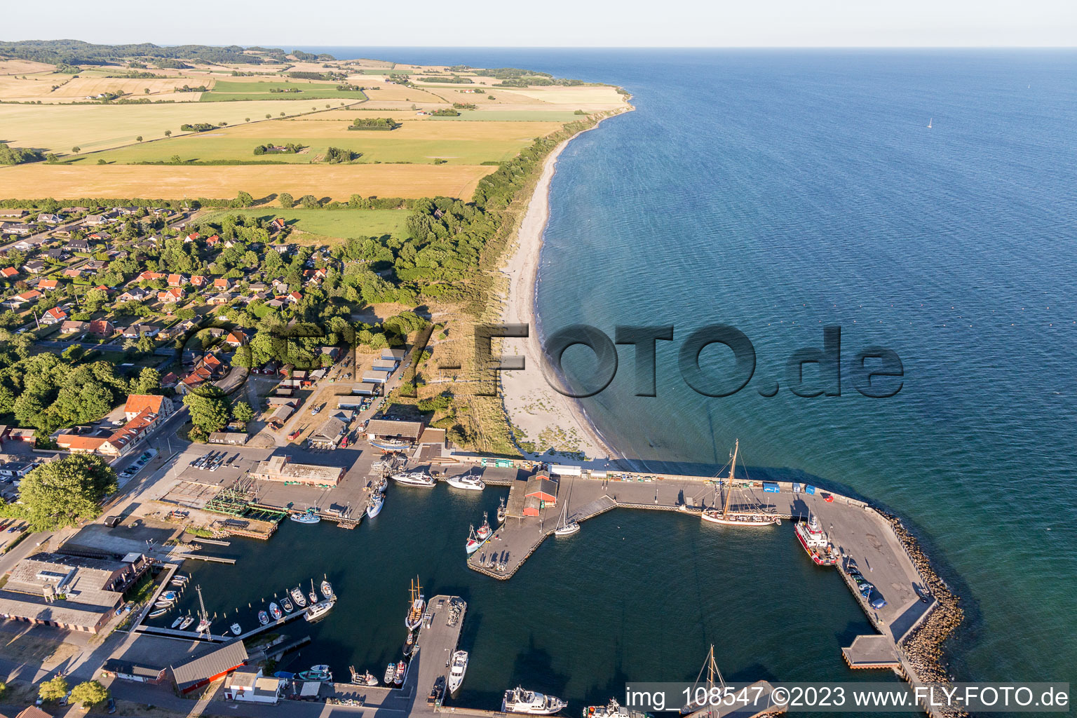 Borre in the state Zealand, Denmark from the drone perspective