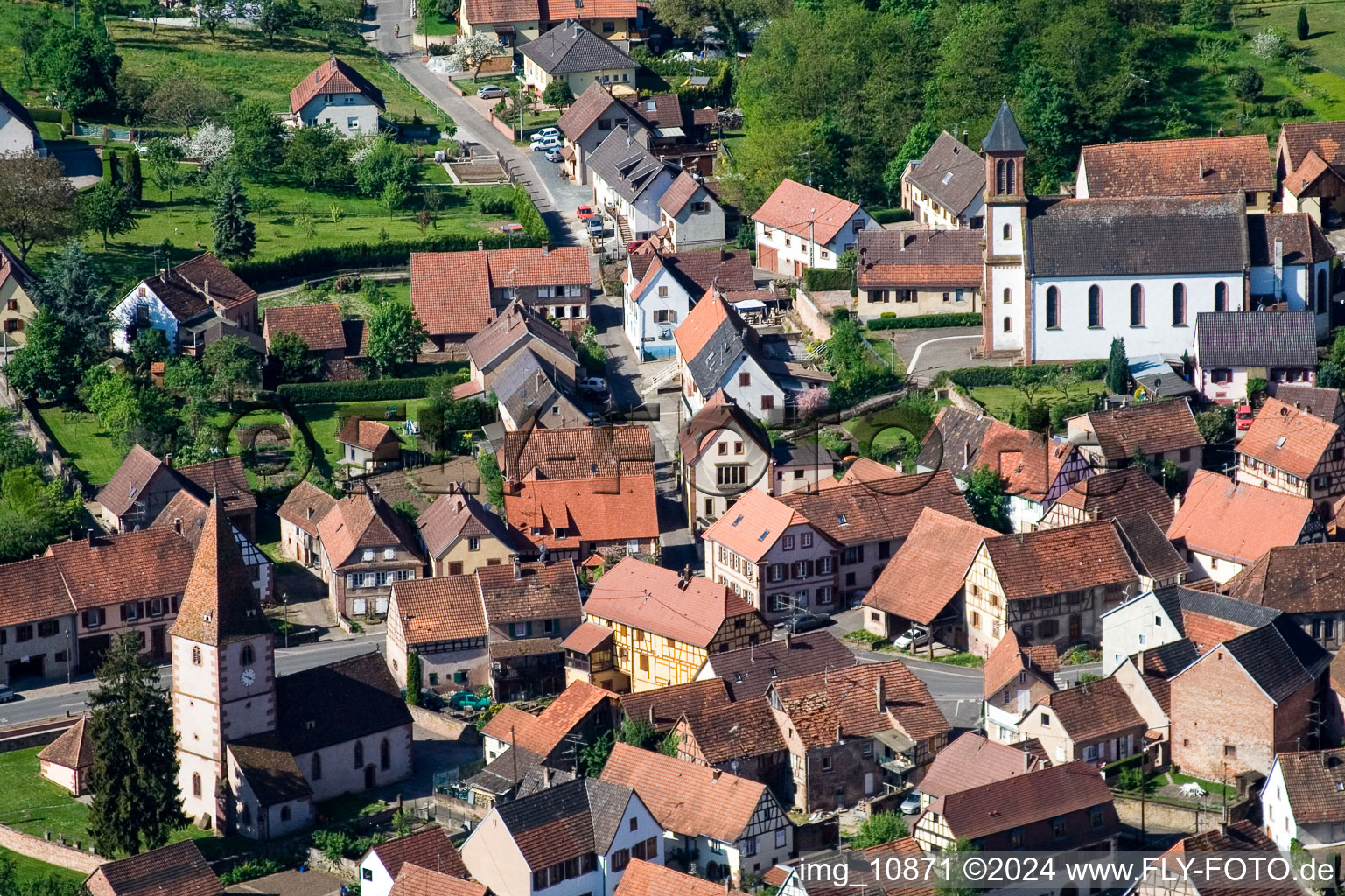 Church building in the village of in Weiterswiller in Grand Est, France