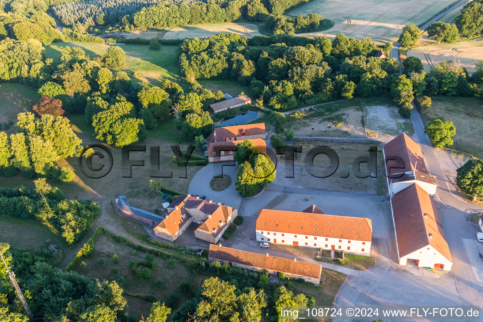 Klintholm Mon (DK), Klintholm Gods in Borre in the state Zealand, Denmark viewn from the air