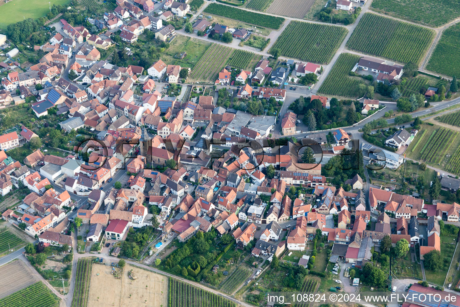 Aerial view of District Godramstein in Landau in der Pfalz in the state Rhineland-Palatinate, Germany