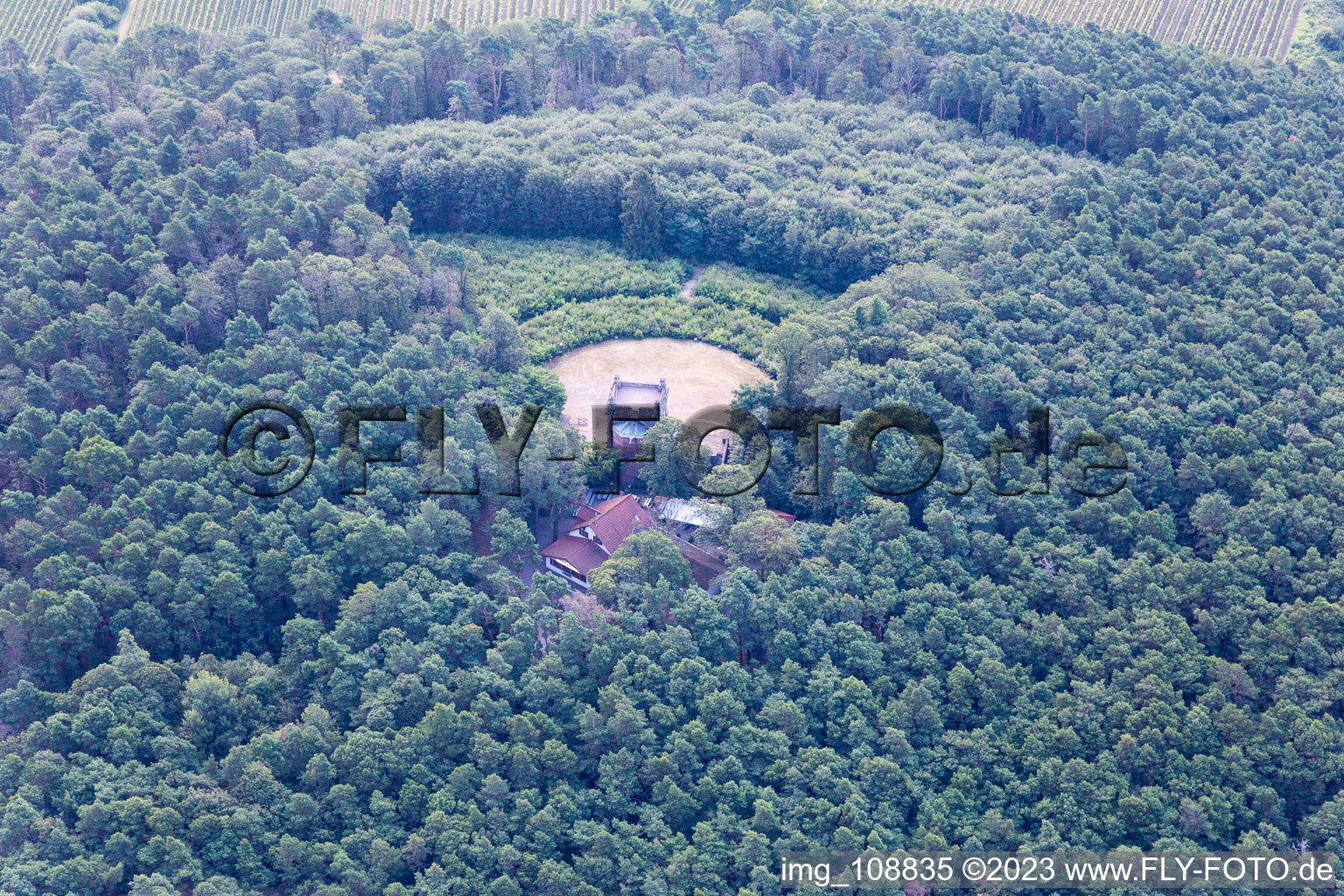 Aerial photograpy of Peace Monument in Edenkoben in the state Rhineland-Palatinate, Germany