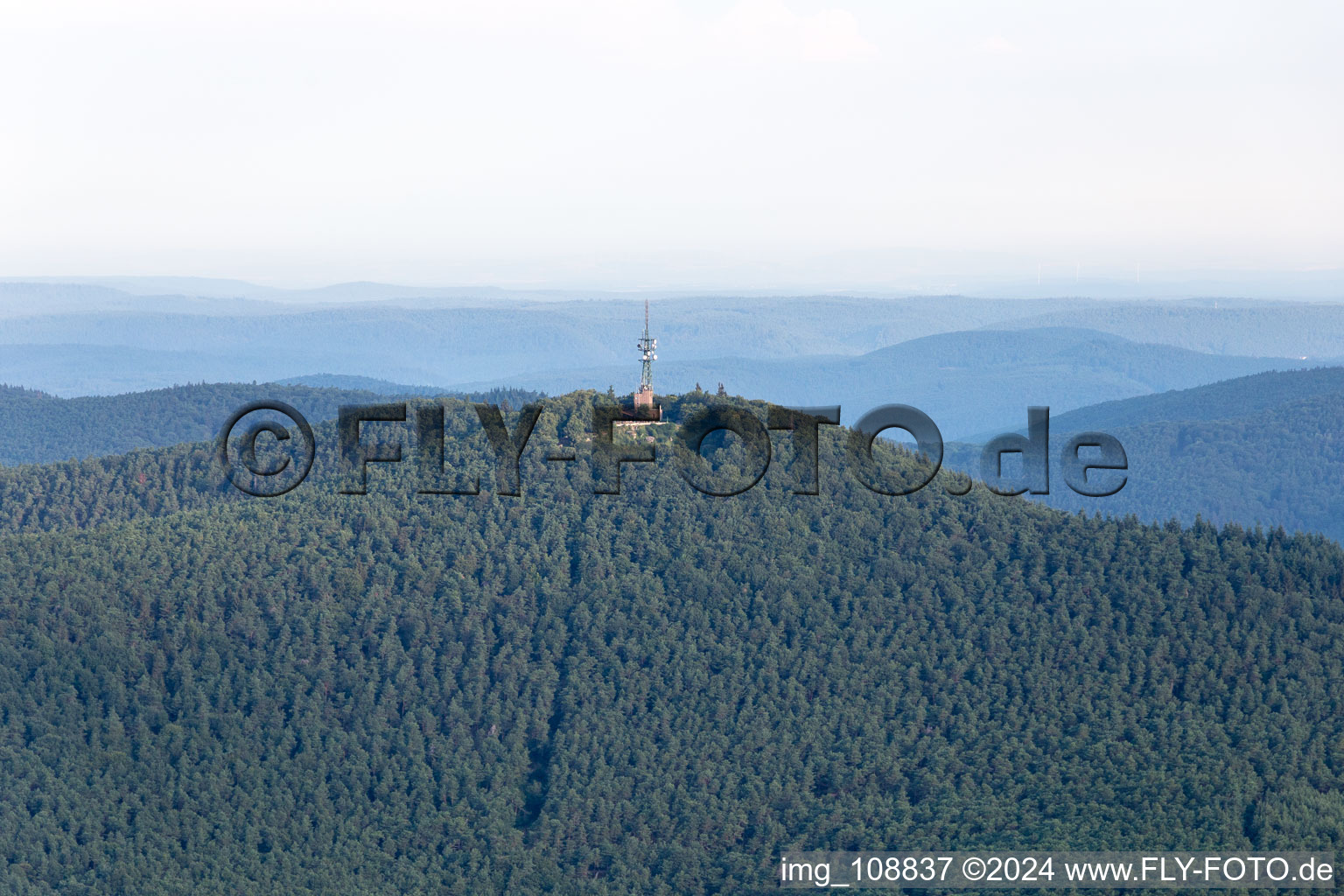 Aerial view of Kalmit in Maikammer in the state Rhineland-Palatinate, Germany