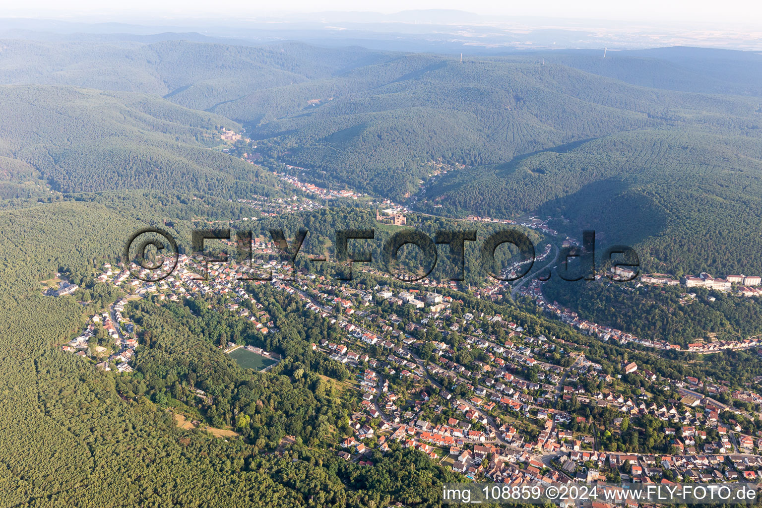 Wachenheim an der Weinstraße in the state Rhineland-Palatinate, Germany from a drone