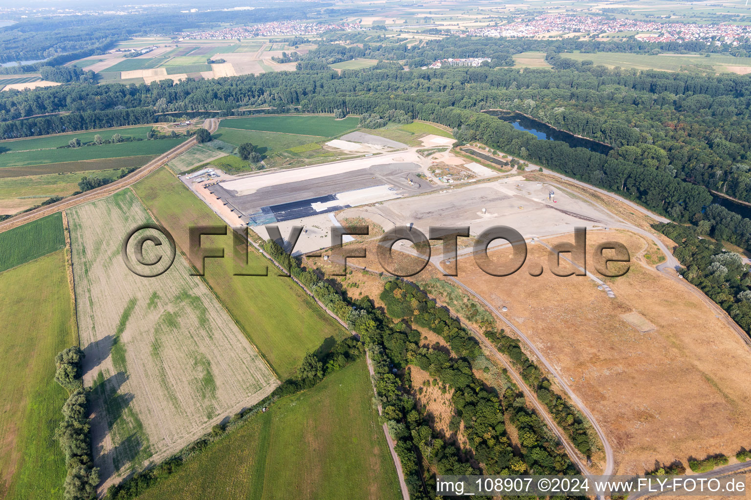 BASF LANDFILL on the island of Flotzgrün in the district Berghausen in Römerberg in the state Rhineland-Palatinate, Germany