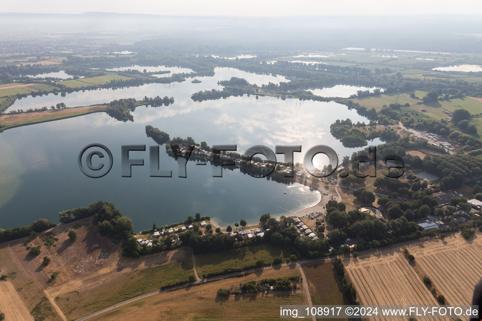 Erlichsee in the district Oberhausen in Oberhausen-Rheinhausen in the state Baden-Wuerttemberg, Germany out of the air