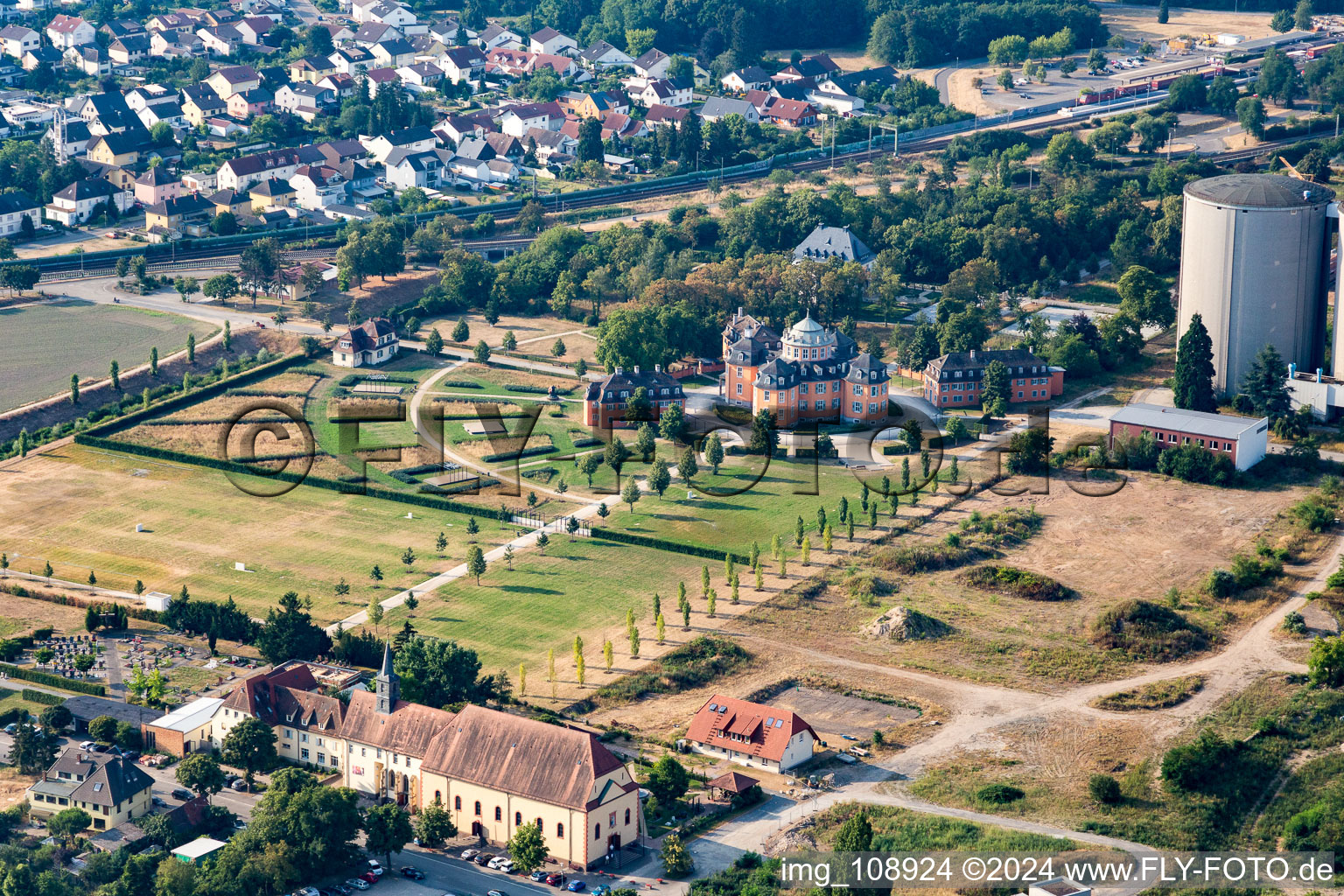 Waghäusel in the state Baden-Wuerttemberg, Germany from a drone