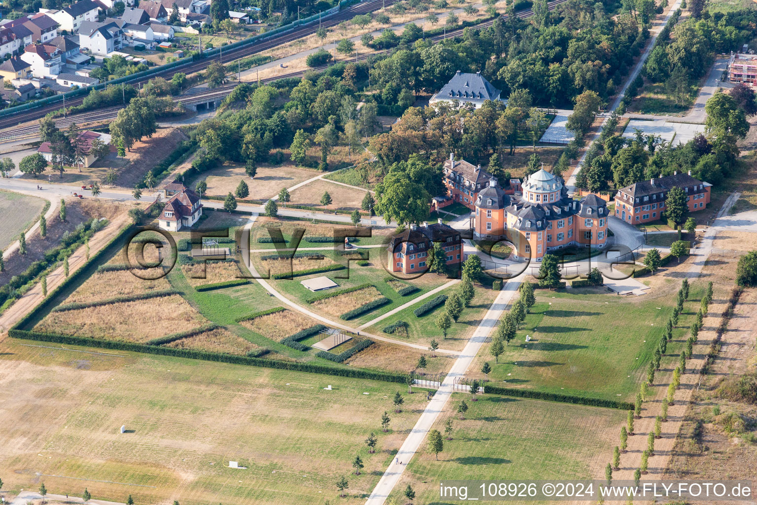 Aerial view of Waghäusel in the state Baden-Wuerttemberg, Germany