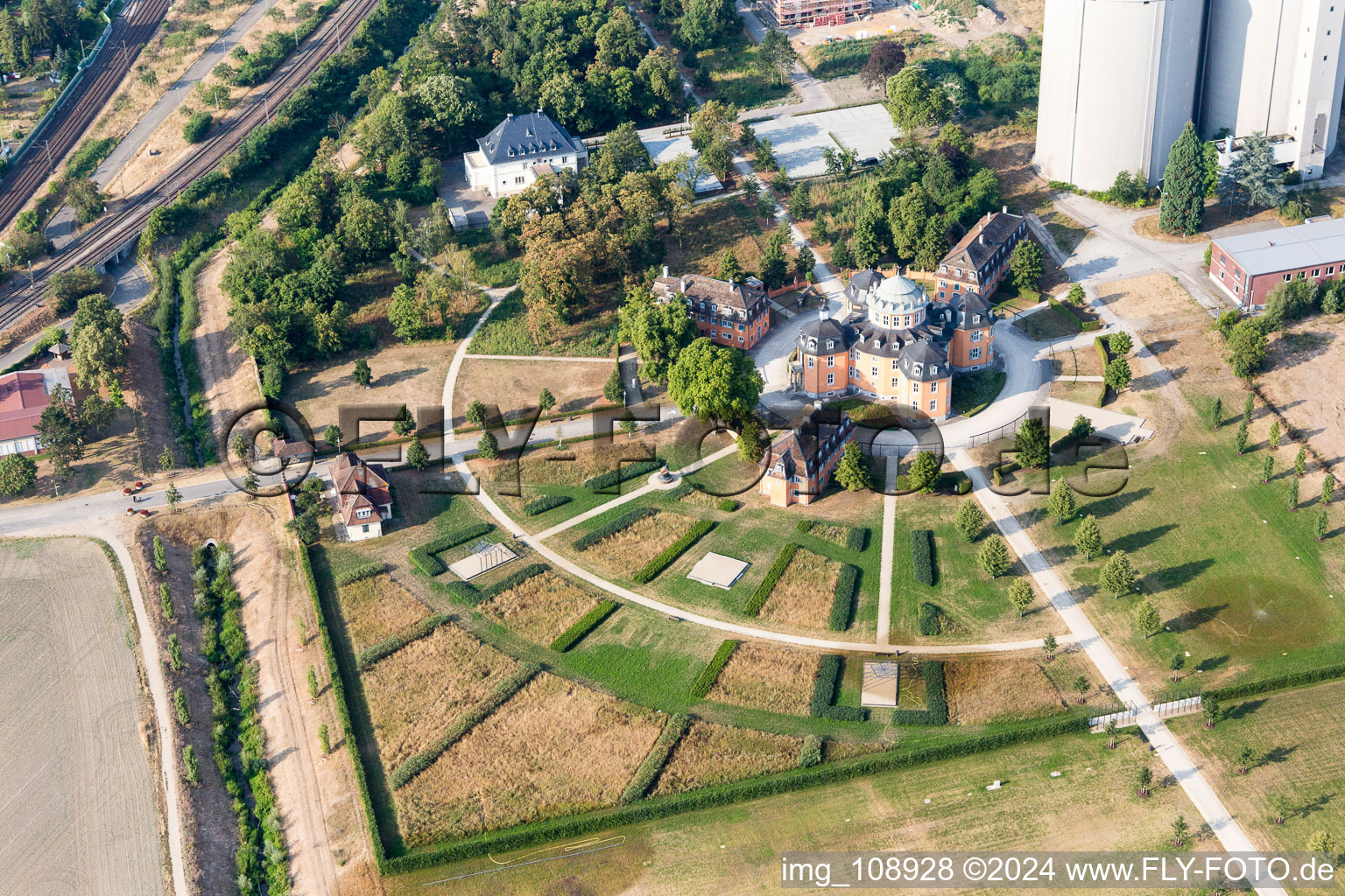 Aerial photograpy of Waghäusel in the state Baden-Wuerttemberg, Germany