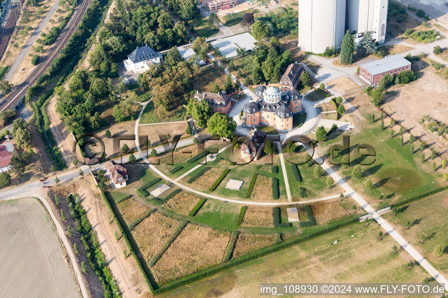 Waghäusel in the state Baden-Wuerttemberg, Germany from above