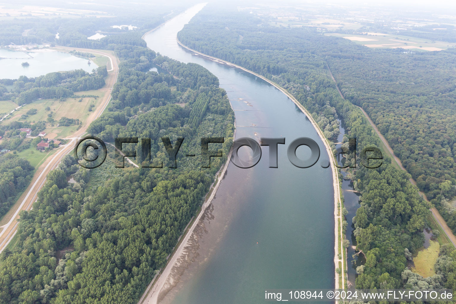 Bird's eye view of Germersheim in the state Rhineland-Palatinate, Germany