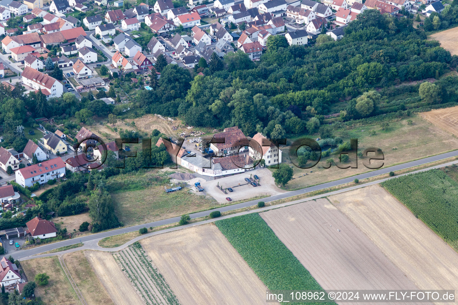 Rheinzabern in the state Rhineland-Palatinate, Germany from above