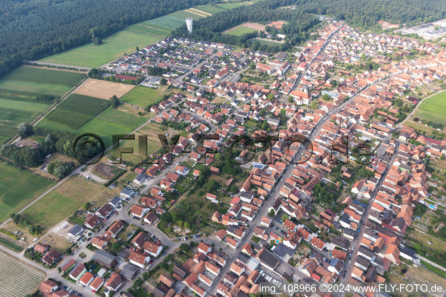 Oblique view of Hatzenbühl in the state Rhineland-Palatinate, Germany