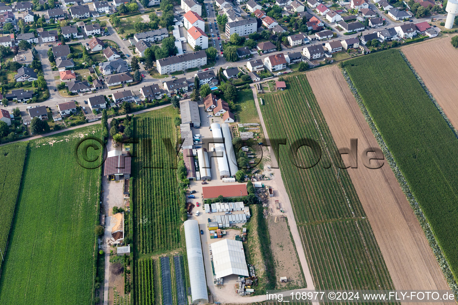 Kandel in the state Rhineland-Palatinate, Germany from the plane