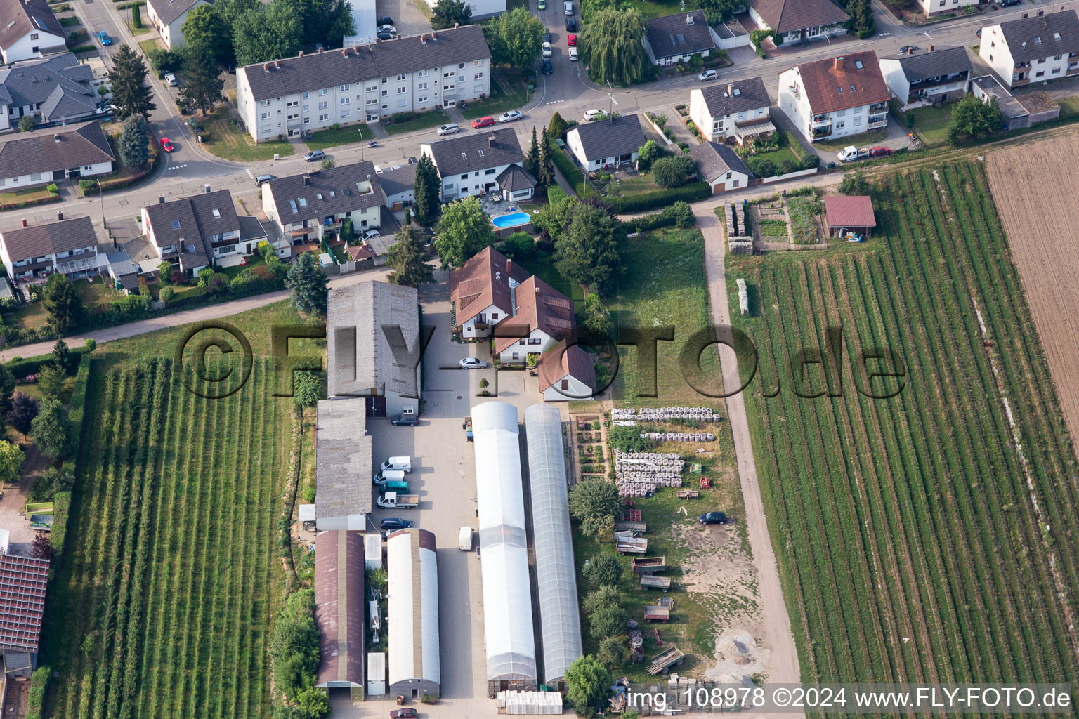 Bird's eye view of Kandel in the state Rhineland-Palatinate, Germany