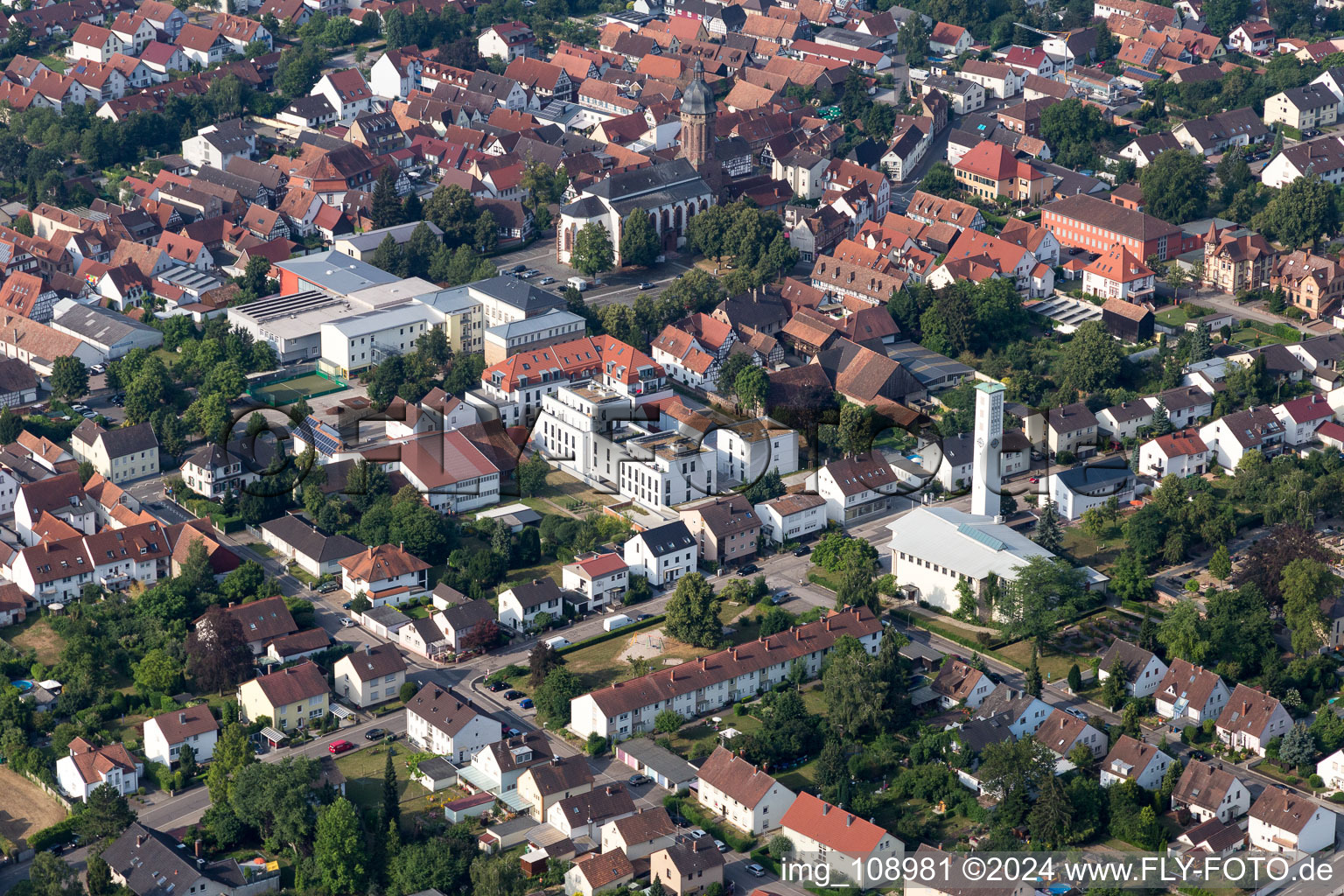 Drone recording of Kandel in the state Rhineland-Palatinate, Germany