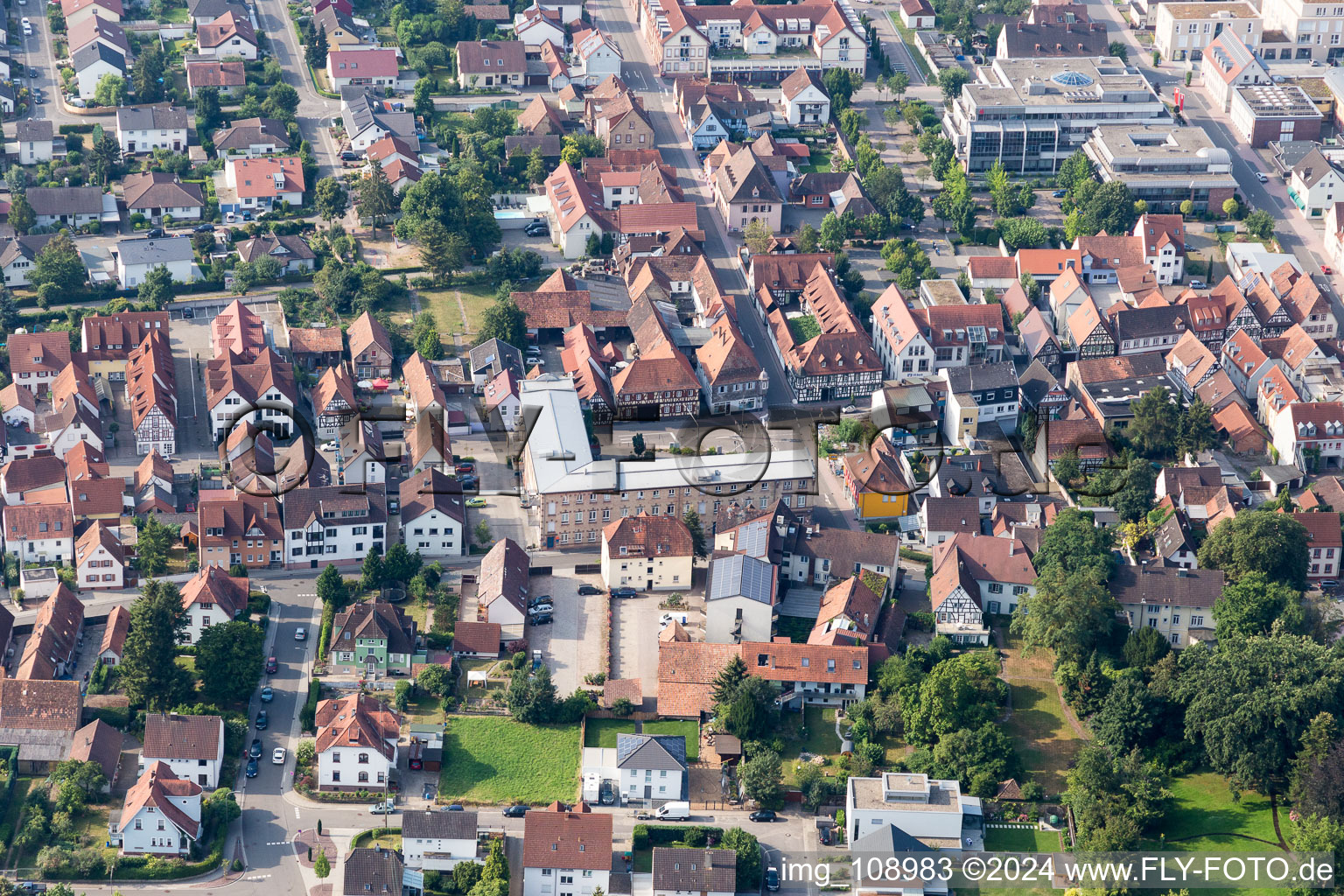 Kandel in the state Rhineland-Palatinate, Germany from the drone perspective