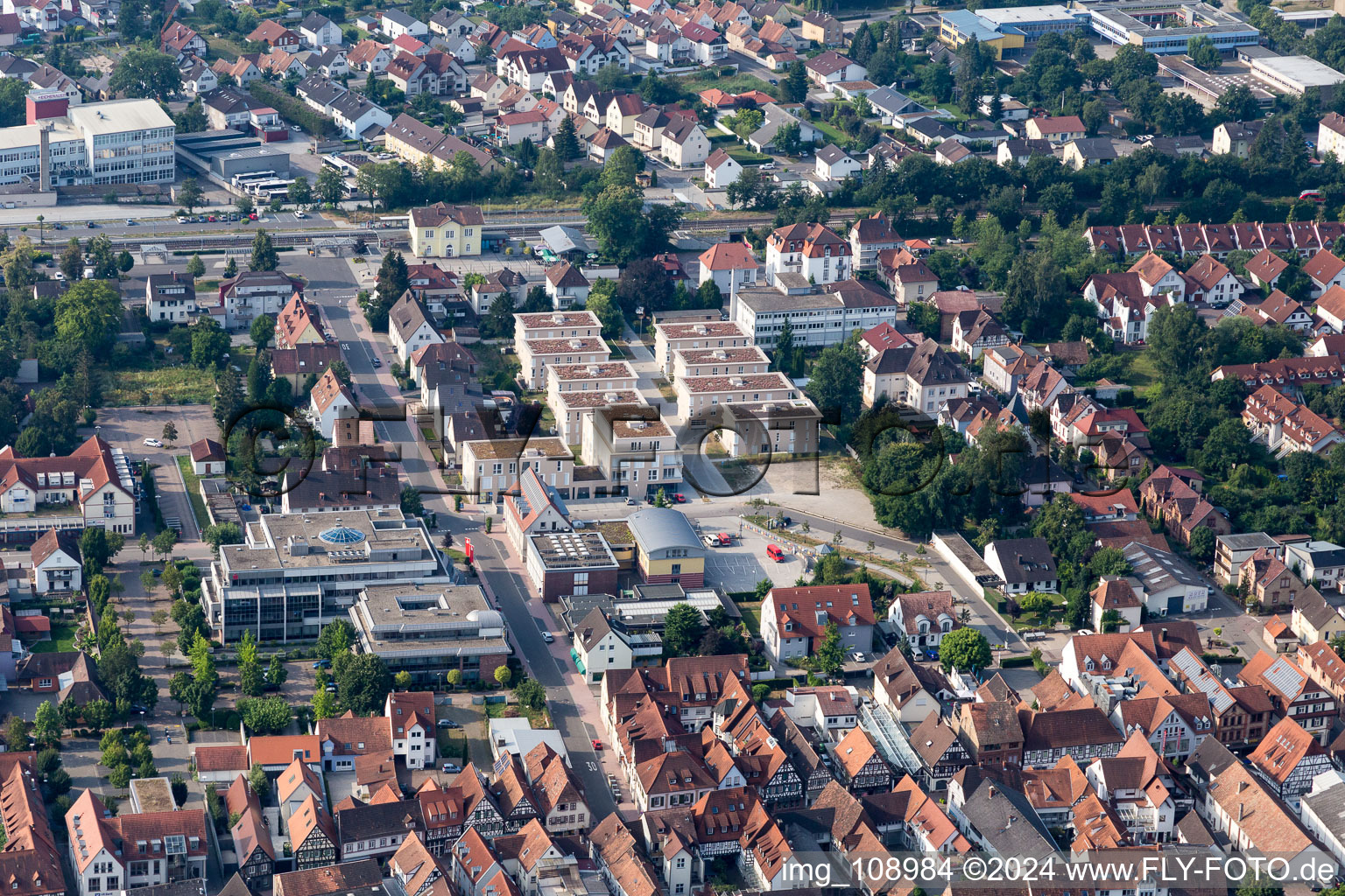 Kandel in the state Rhineland-Palatinate, Germany from a drone